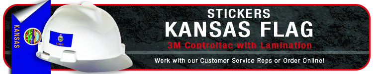 Kansas State Flag Sticker | CustomHardHats.com